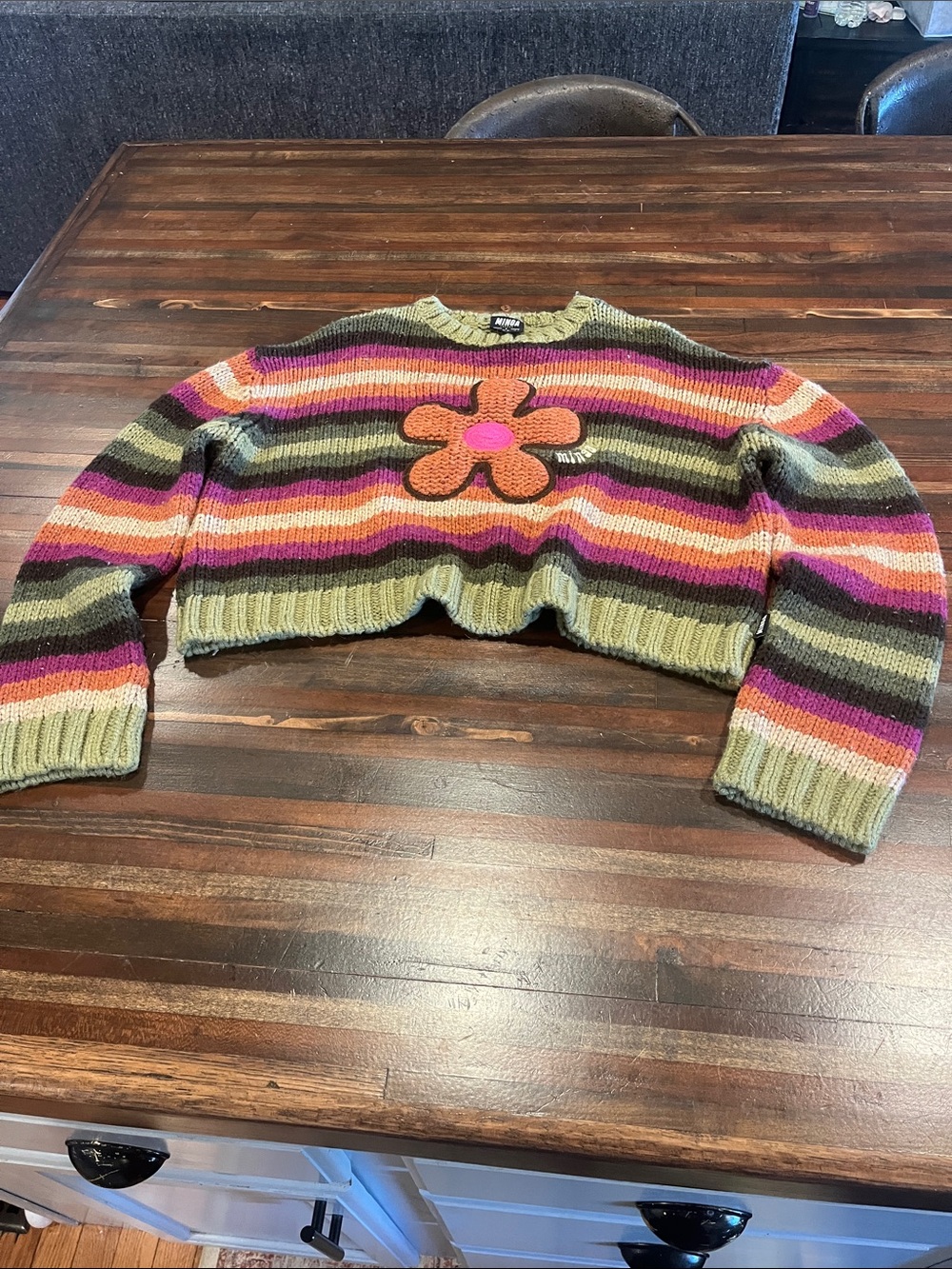 Y2k Minga London Flower Sweater wool blend small